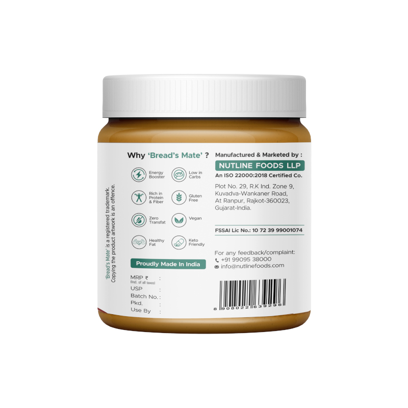 Organic creamy peanut butter spread India – Nutline Foods
