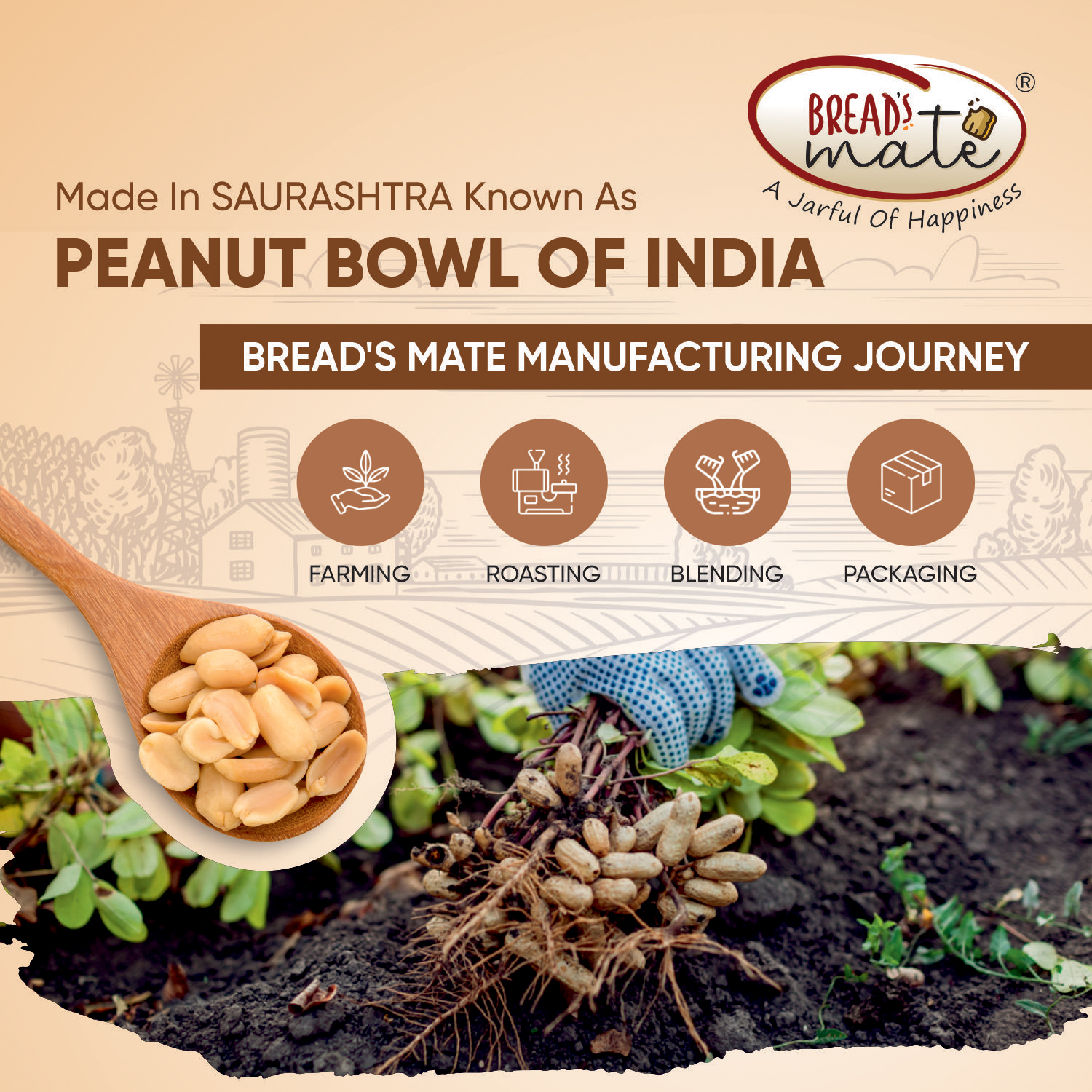 Organic creamy peanut butter spread India – Nutline Foods