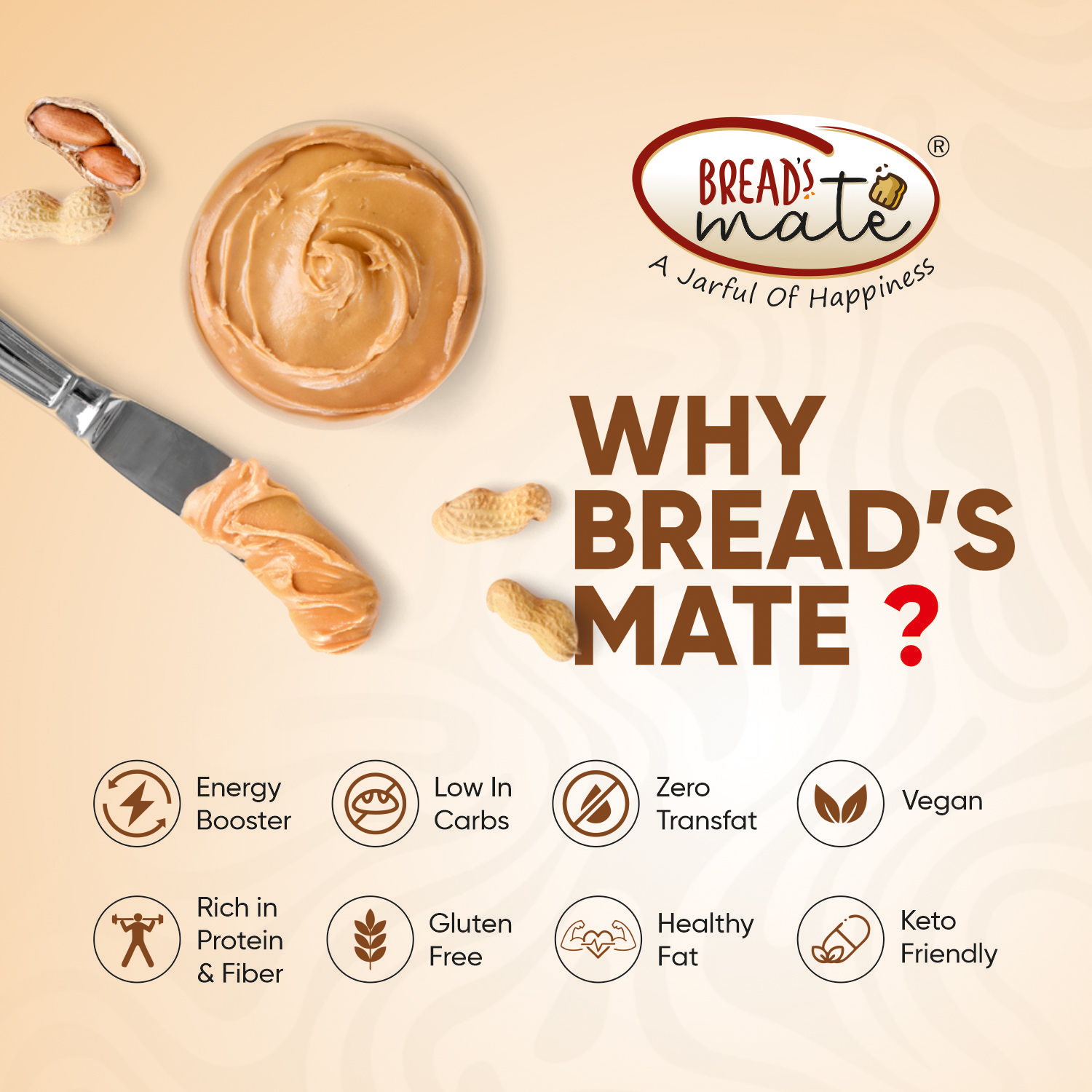 Organic creamy peanut butter spread India – Nutline Foods